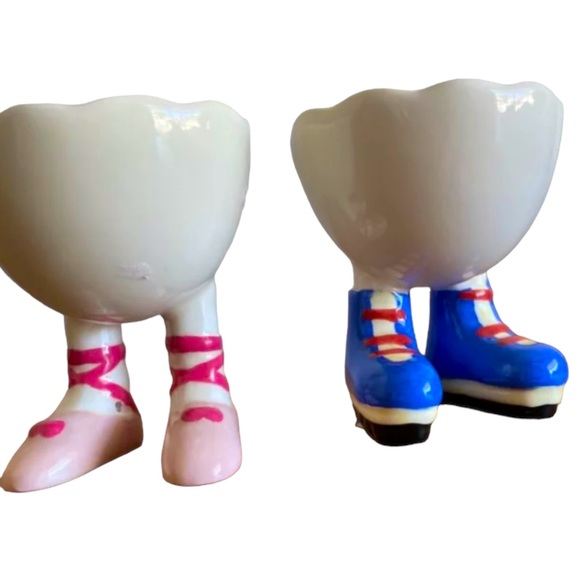 Vintage Ceramic Egg Cups Vintage Set Of 6 - Picture 5 of 9